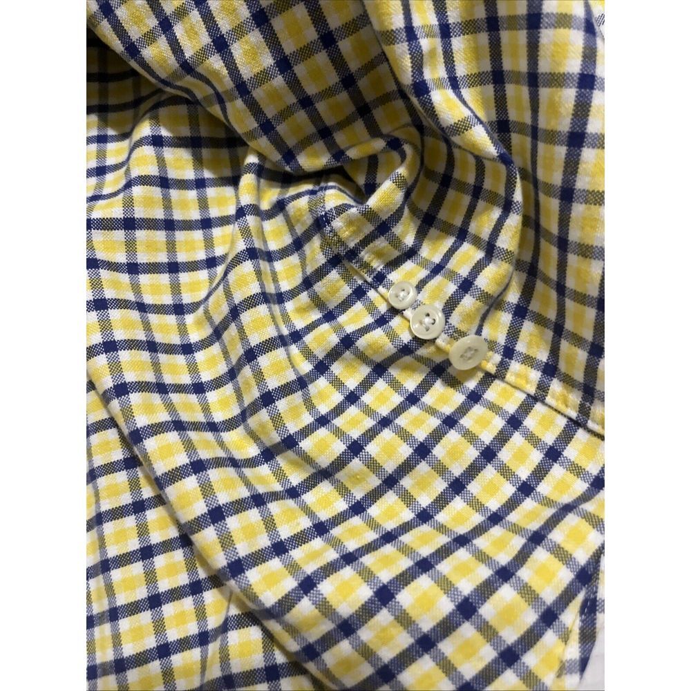 Polo Ralph Lauren Yellow Blue Plaid Oxford Button Down Shirt Sz 2XL Flesh Pony - Picture 9 of 12